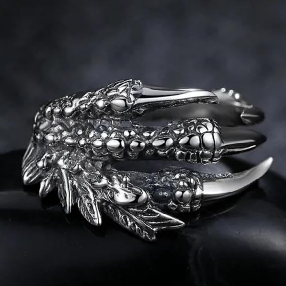 5/$25 Dragon claw unique ring, brand new adjustable silver - Picture 3 of 11